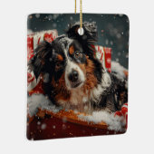 オーストラリア羊飼いドッグクリスマスフェスティバル セラミックオーナメント (右)