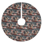 オーストラリア羊飼いドッグクリスマスフェスティバル ブラッシュドポリエステルツリースカート (正面)