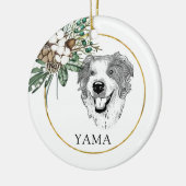オーストラリア羊飼いドッグハンドスケッチ パーソナライズされた セラミックオーナメント (左)