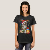 オーストラリア羊飼いドッグライツサンタハットセーターC Tシャツ (正面フル)