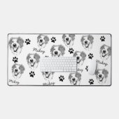 オーストラリア羊飼いドパーソナライズされたグハンドスケッチ デスクマット (キーボード&マウス)