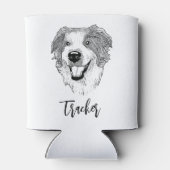 オーストラリア羊飼いドパーソナライズされたグハンドスケッチ 缶クーラー (裏面)