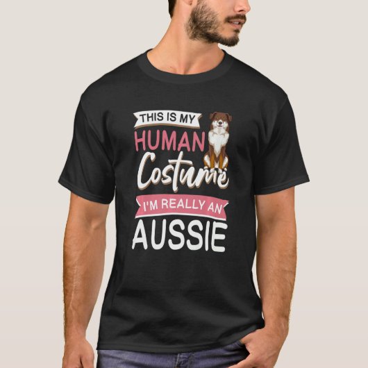 オーストラリア羊飼いハロウィーンドグオーストラリア Tシャツ (正面)