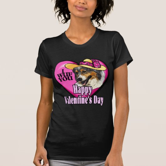 オーストラリア羊飼いバレンタインデーの贈り物 Tシャツ (正面)