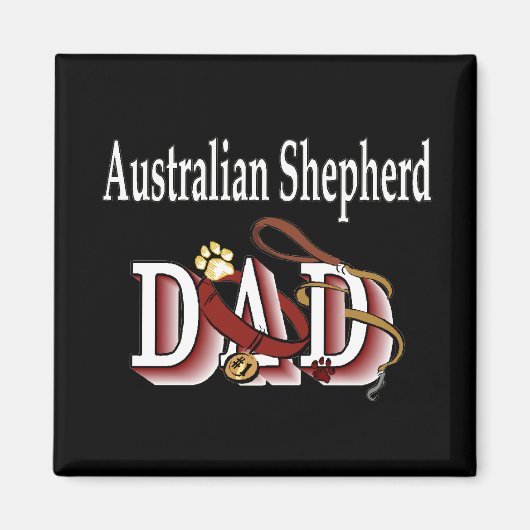 オーストラリア羊飼いパパ磁石 マグネット (正面)