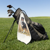 オーストラリア羊飼いブラックトリコラーオーストラリア犬 ゴルフタオル (グリーン)