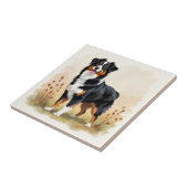 オーストラリア羊飼いブラックトリコラーオーストラリア犬 タイル (側面)