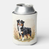 オーストラリア羊飼いブラックトリコラーオーストラリア犬 缶クーラー (缶正面)