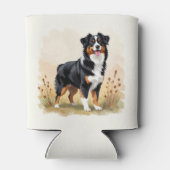 オーストラリア羊飼いブラックトリコラーオーストラリア犬 缶クーラー (裏面)