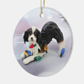 オーストラリア羊飼いブラック&タントリコラー セラミックオーナメント (左)