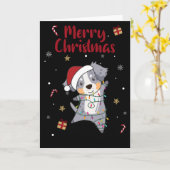 オーストラリア羊飼いメリークリスマスウィンターカード カード (黄色い花)
