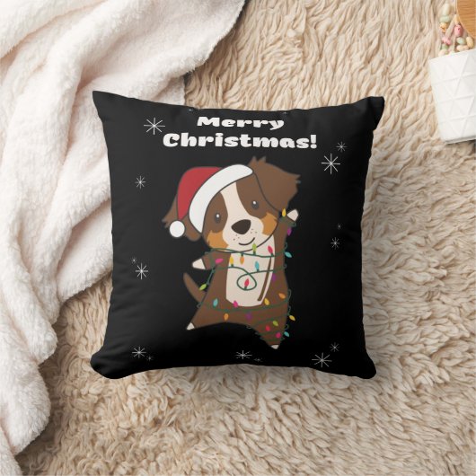 オーストラリア羊飼いメリークリスマス冬 クッション (ブランケット)
