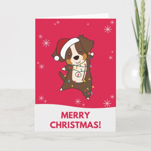 オーストラリア羊飼いメリークリスマス冬 シーズンカード (正面)