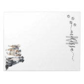 オーストラリア羊飼いモノグラムパーソナライズされた ノートパッド (正面)