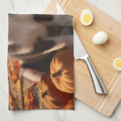 オーストラリア羊飼い子犬オータムデライトカボチャ キッチンタオル (四つ折り)