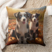 オーストラリア羊飼い子犬オータムデライトカボチャ クッション (ブランケット)