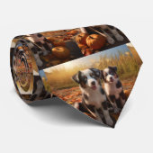 オーストラリア羊飼い子犬オータムデライトカボチャ ネクタイ (ロール)