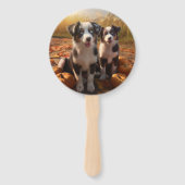 オーストラリア羊飼い子犬オータムデライトカボチャ ハンドファン (裏面)