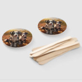 オーストラリア羊飼い子犬オータムデライトカボチャ ハンドファン (組立なし)