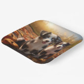 オーストラリア羊飼い子犬オータムデライトカボチャ ペーパープレート (傾斜あり)