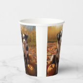 オーストラリア羊飼い子犬オータムデライトカボチャ 紙コップ (右)