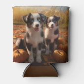 オーストラリア羊飼い子犬オータムデライトカボチャ 缶クーラー (正面)