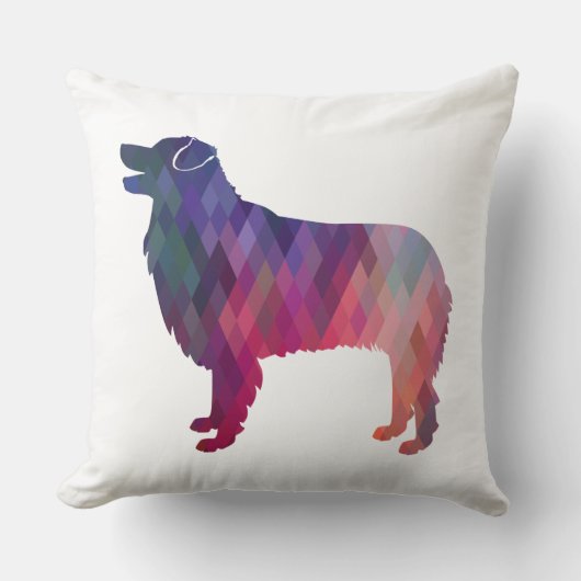 オーストラリア羊飼い幾何学的シルエットピンク クッション (正面)