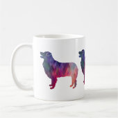 オーストラリア羊飼い幾何学的シルエットピンク コーヒーマグカップ (左)