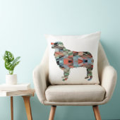 オーストラリア羊飼い幾何学的シルエットプレイド クッション (椅子)