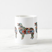 オーストラリア羊飼い幾何学的シルエットプレイド コーヒーマグカップ (中央)