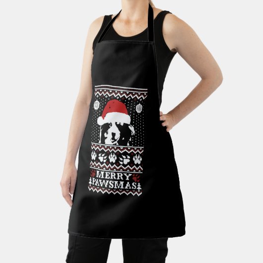 オーストラリア羊飼い愛好家クリスマスシャツ エプロン (インサイチュ)