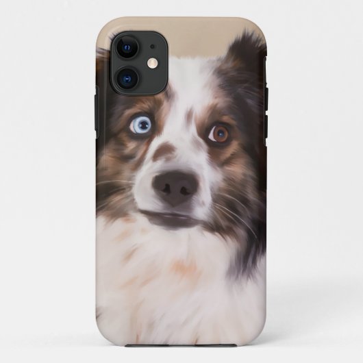 オーストラリア羊飼い犬の油絵芸術 Case-Mate iPhoneケース (裏面)