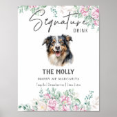 オーストラリア羊飼い犬の署名ドリンクの看板 ポスター (正面)