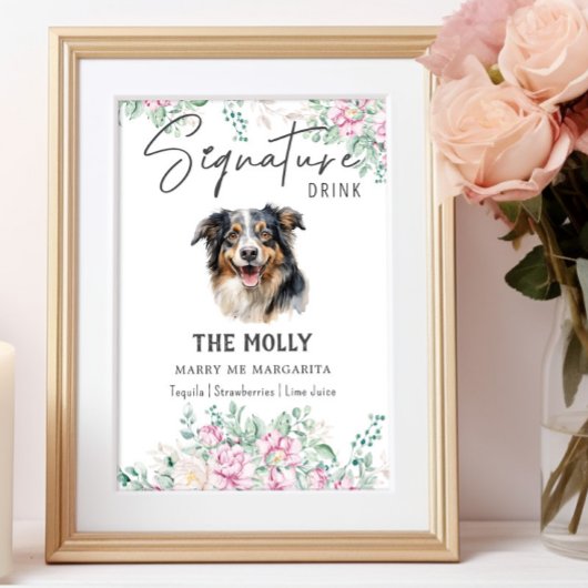 オーストラリア羊飼い犬の署名ドリンクの看板 ポスター