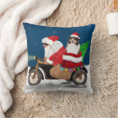 オーストラリア羊飼い犬クリスマスサンタクロース クッション (ブランケット)