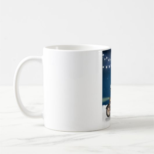 オーストラリア羊飼い犬クリスマスサンタクロース コーヒーマグカップ (左)