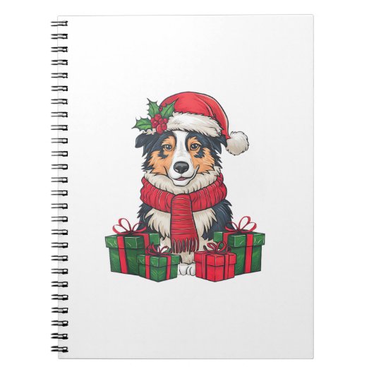オーストラリア羊飼い犬クリスマスパーティーホリデー ノートブック (正面)
