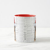 オーストラリア羊飼い犬サンタクリスマス マグカップ (中央)