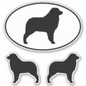 オーストラリア羊飼い犬シルエットビニールステッカー シール (正面)