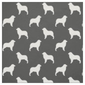 オーストラリア羊飼い犬シルエット白灰色 ファブリック (見本)