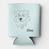 オーストラリア羊飼い犬スケッチクーラーボックス 缶クーラー (正面)