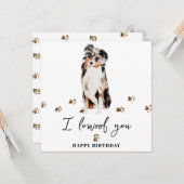 オーストラリア羊飼い犬ムームパピーペット誕生日 カード (正面/裏面インサイチュ)