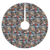 オーストラリア羊飼い犬ローラーコースタークリスマス ブラッシュドポリエステルツリースカート (正面)