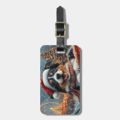 オーストラリア羊飼い犬ローラーコースタークリスマス ラゲッジタグ (正面縦)