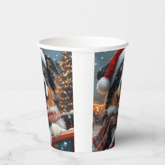 オーストラリア羊飼い犬ローラーコースタークリスマス 紙コップ (右)