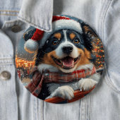 オーストラリア羊飼い犬ローラーコースタークリスマス 缶バッジ (インサイチュ)