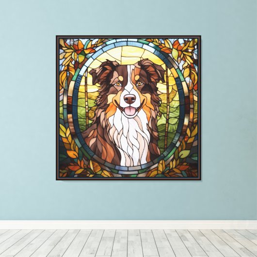 オーストラリア羊飼い犬 キャンバスプリント (インサイチュ (ウッドフロア))