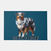 オーストラリア羊飼い犬 ドアマット (正面)