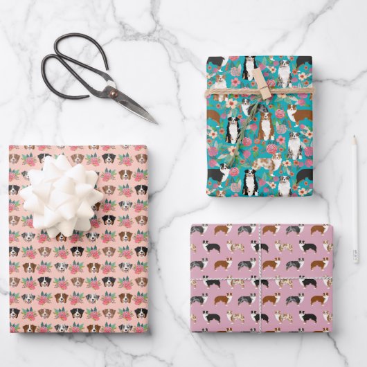 オーストラリア羊飼い犬 ラッピングペーパーシート (正面)