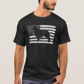 オーストラリア羊飼い犬USA国旗7月4日 Tシャツ (正面)